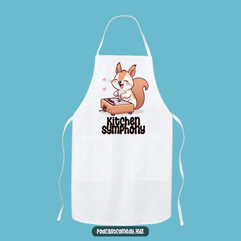 Funny Kawaii Squirrel Apron: Cook Up Beats in the Kitchen