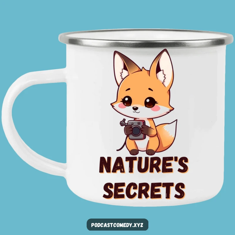 Funny Kawaii Fox Camping Mug: Your Adventure Recording Buddy