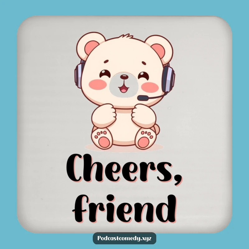 Funny Kawaii Bear Drink Coaster: Protect Surfaces with Gaming Style
