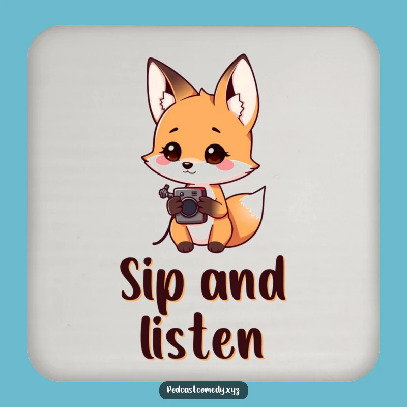 Funny Kawaii Fox Drink Coaster: Protect Surfaces with Curiosity
