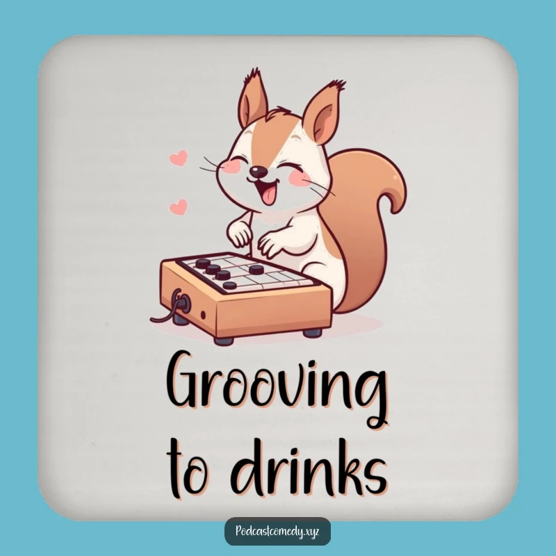 Funny Kawaii Squirrel Drink Coaster: Protect Surfaces with Beat