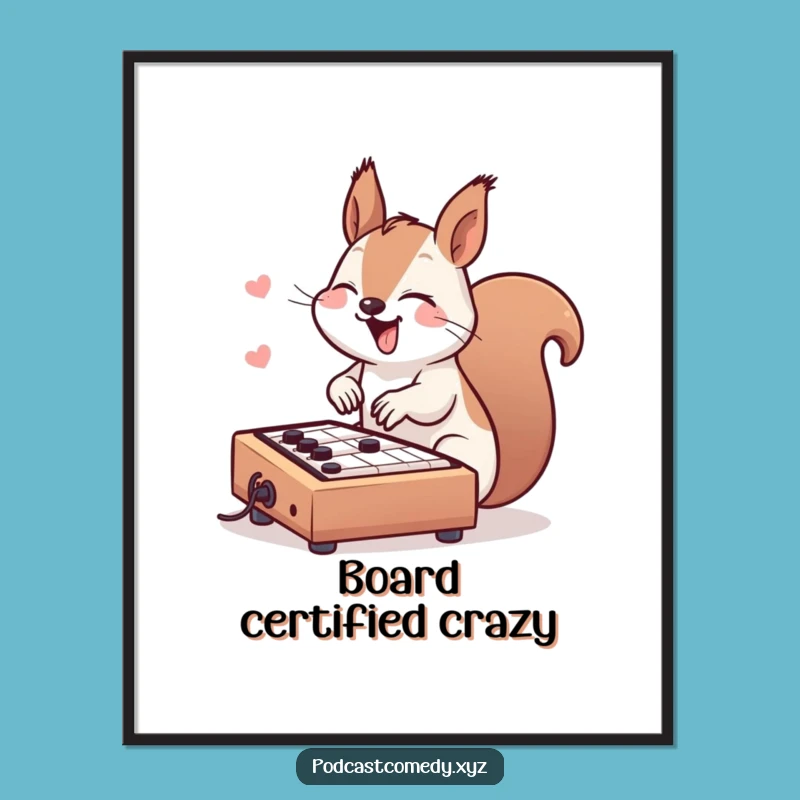 Funny Kawaii Squirrel Poster: Bring Studio Vibes to Your Walls