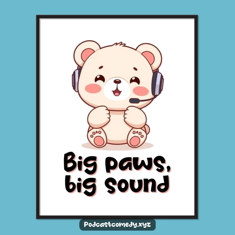 Free Printable Wall Art: Bear Cub's Excited Call to Fun