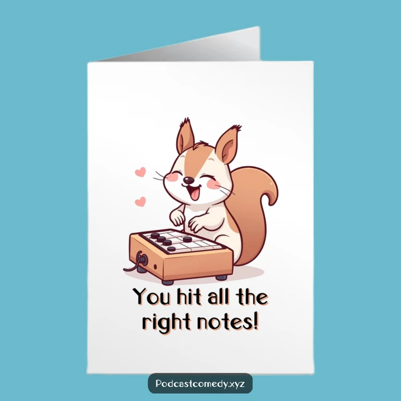 Free Printable Congrats Card: Squirrel Mixes Success Beats!